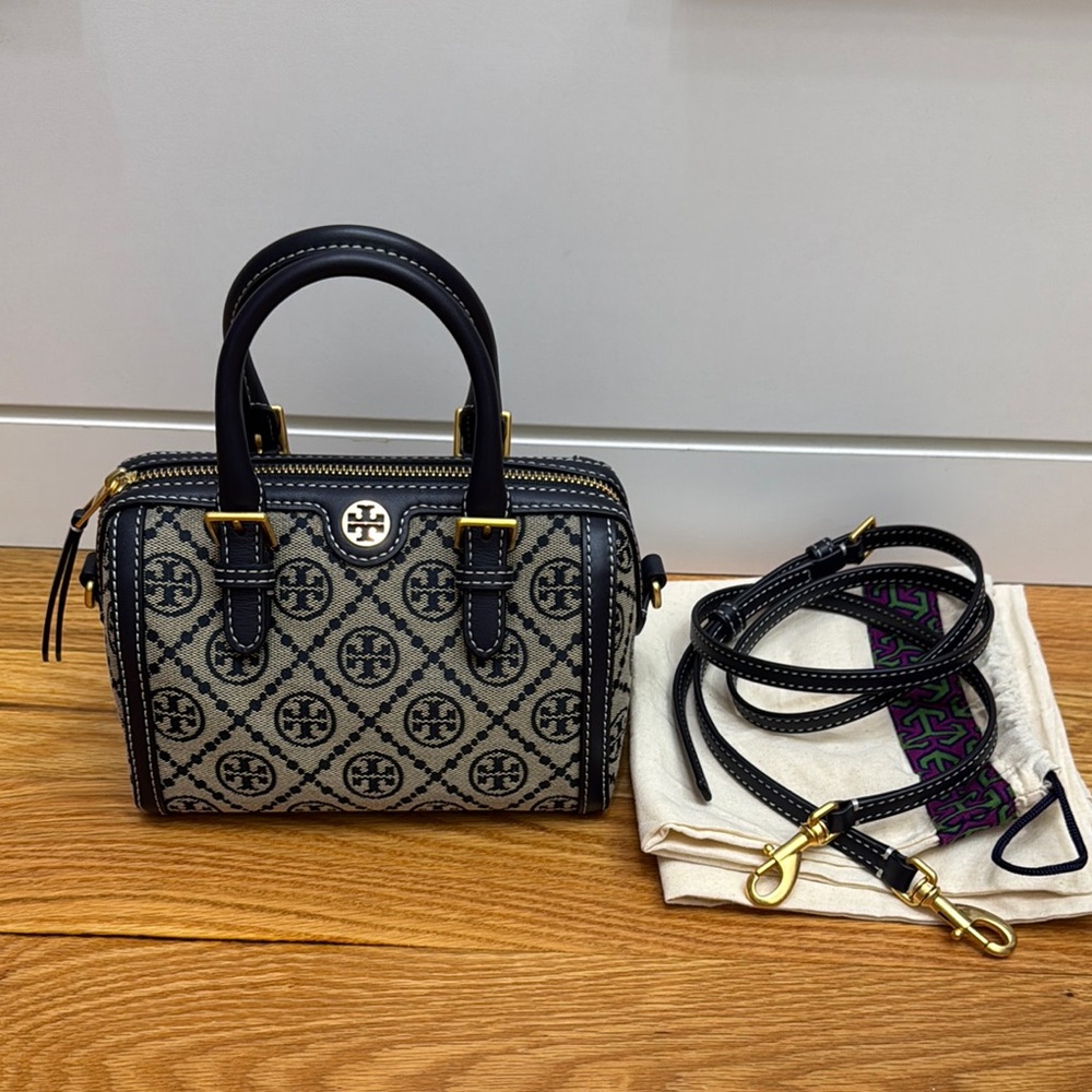Tory Burch T monogram mini barrel bag